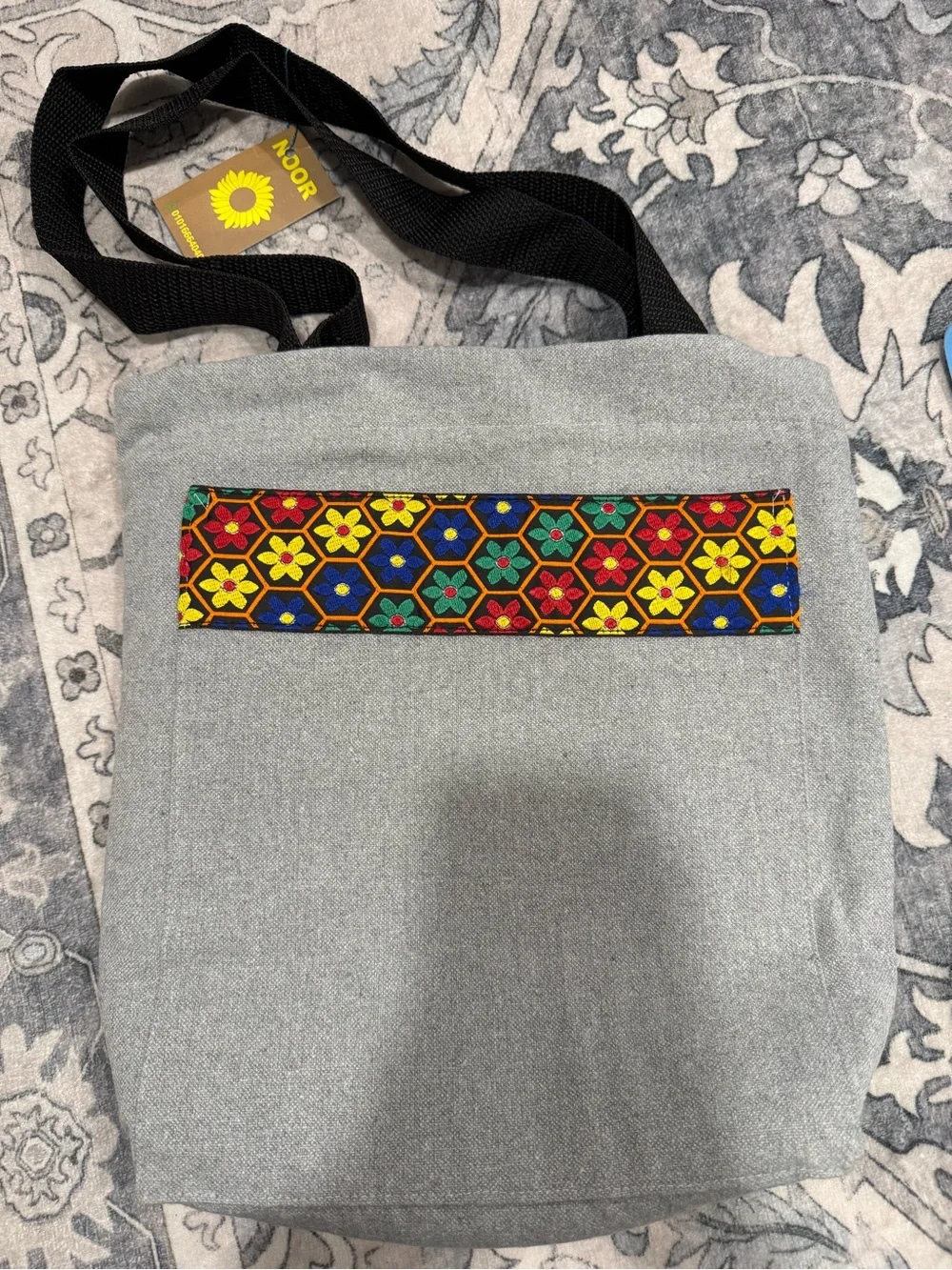 Handmade Gray Shoulder Tote bag